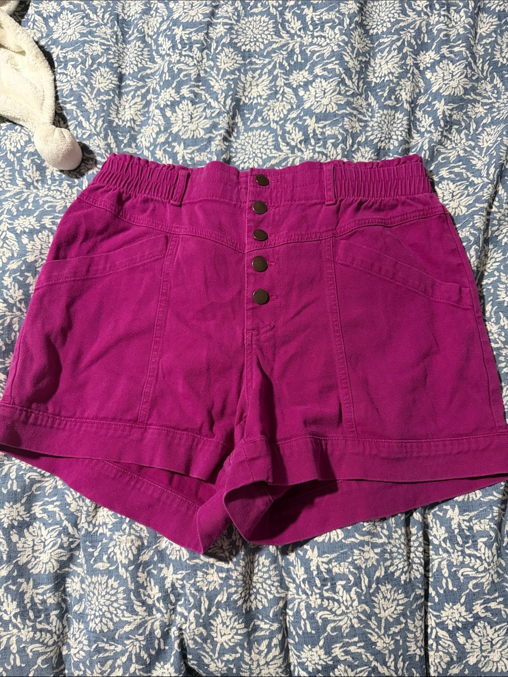 Knox Rose High-Waist Button Front Shorts - Magenta